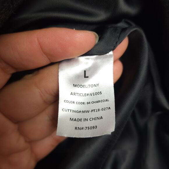 Pronto Uomo Men's Vest Jacket Sz Large Quilted Full Zip Mock Neck Black & Gray - Picture 6 of 10